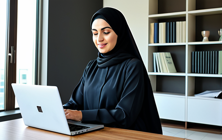 **

"A professional businesswoman in a modern, modest abaya, working on a laptop in a bright, contemporary office in Dubai, fully clothed, appropriate attire, safe for work, perfect anatomy, natural proportions, professional photography, high quality, family-friendly."

**
