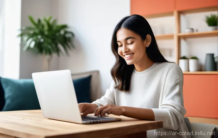 코트디부아르 비자 발급 방법 - **Prompt: Effortless E-Visa Application from Home**
    "A person, aged between 25 and 40, is comfor...