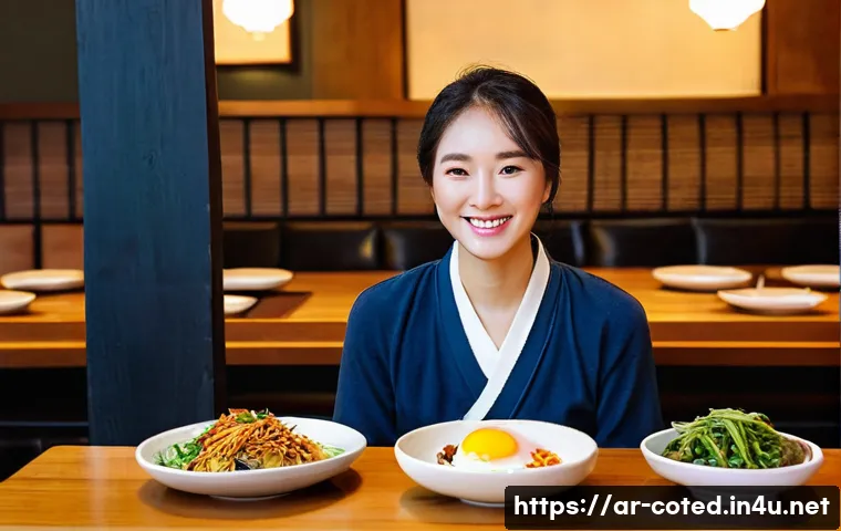 코트디부아르에서 한국 음식 찾기 - **Prompt 1: "The Delight of Discovery at Arirang"**
A vibrant, medium shot of a woman with warm ...