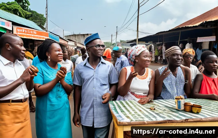 코트디부아르 2025년 대선 전망 - **Prompt:** A bustling street scene in Abidjan, Côte d'Ivoire, depicting diverse Ivorians (men and w...
