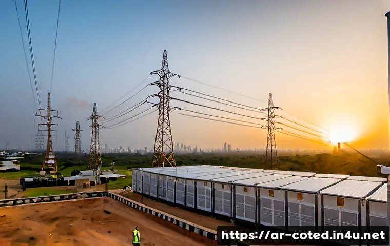 Home 17 코트디부아르 전기 사정 및 전력 공급 - Photorealistic wide view of a modern electricity substation in Côte d’Ivoire at golden hour, tall tr...